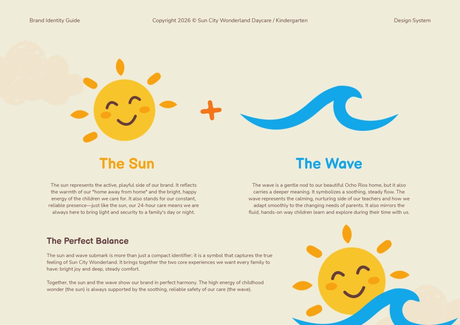 Sun City Wonderland brand guidelines: The sun and the wave